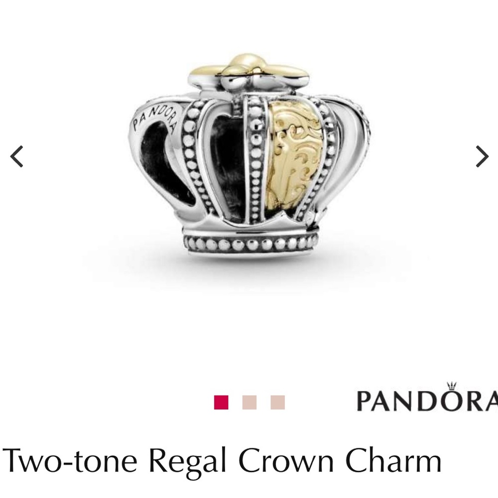Two Tone Pandora Crown with 14K Gold
